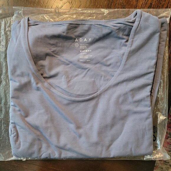 ADAY Top Notch T-shirt - Mineral Blue - sz XS NWOT - Picture 6 of 6